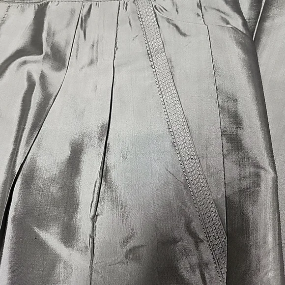 J.S. Thai 100% Silk Womens 2-Piece Set Handmade Plaid Shirt & Pants Silver Sz P - Picture 14 of 15